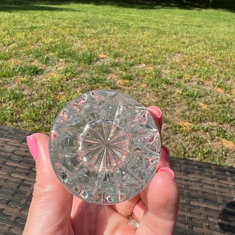 Lenox Lead‎ Crystal Star Pattern Bud Vase Starburst Cut Scalloped Rim 3.5
